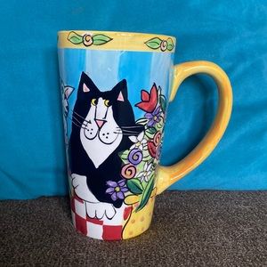 Catzilla Candace Reiter 3 Cats at Table Collectable 2003  Vintage Coffee Cup Mug